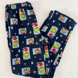Men’s  Navy Grinch Print Pajama Pants